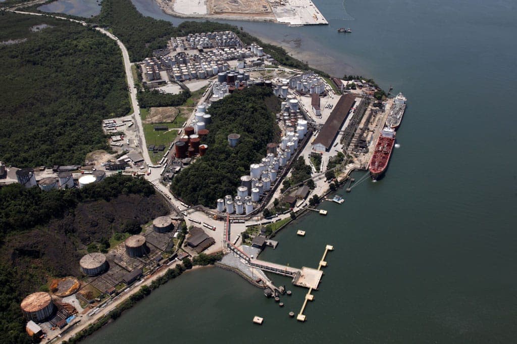 Aerial view of the Port of Santos, Brazil